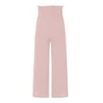 thumbnail image 3 of VISgogo Pantalones de Pierna Ancha con Volantes para Mujer, Pantalones de Color Sólido de Cintura Alta Sueltos Casuales de Verano VISgogo  moda, 3 of 4