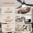 thumbnail image 5 of RGB Ceiling Fans with Lights 52 Inch, Quiet DC Motor LED Ceiling Fans with Remote for Bedroom, Living Room, Kitchen, 3CCT, 6 Speeds, Reversible, Dimmable, Timer, Memory, Black, 5 of 9