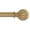 Royal Gold, variant on 1" Diameter Single Curtain Rod Set with Fluted Ball Finials, Adjustable 28–48", Royal Gold Finish