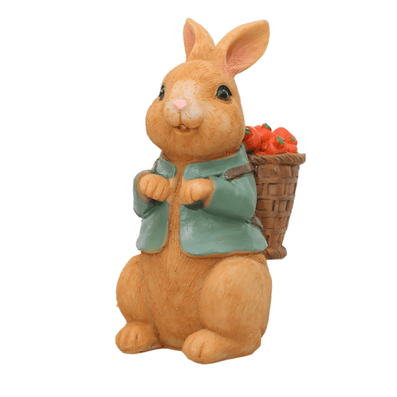 Goowood Easter Bunny Figurines Garden Decor for Outside Whimsical Rabbit Statue Spring Decor for Home Yard Window Sill Bonsai Ornament