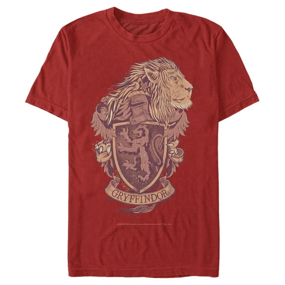 Men's Harry Potter Gryffindor Coat of Arms Graphic Tee Red Small