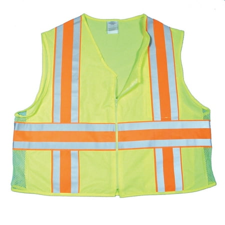 

Mutual Industries High Visibility Sleeveless Safety Vest ANSI Class R2 Lime X-Large (16343-0-4)