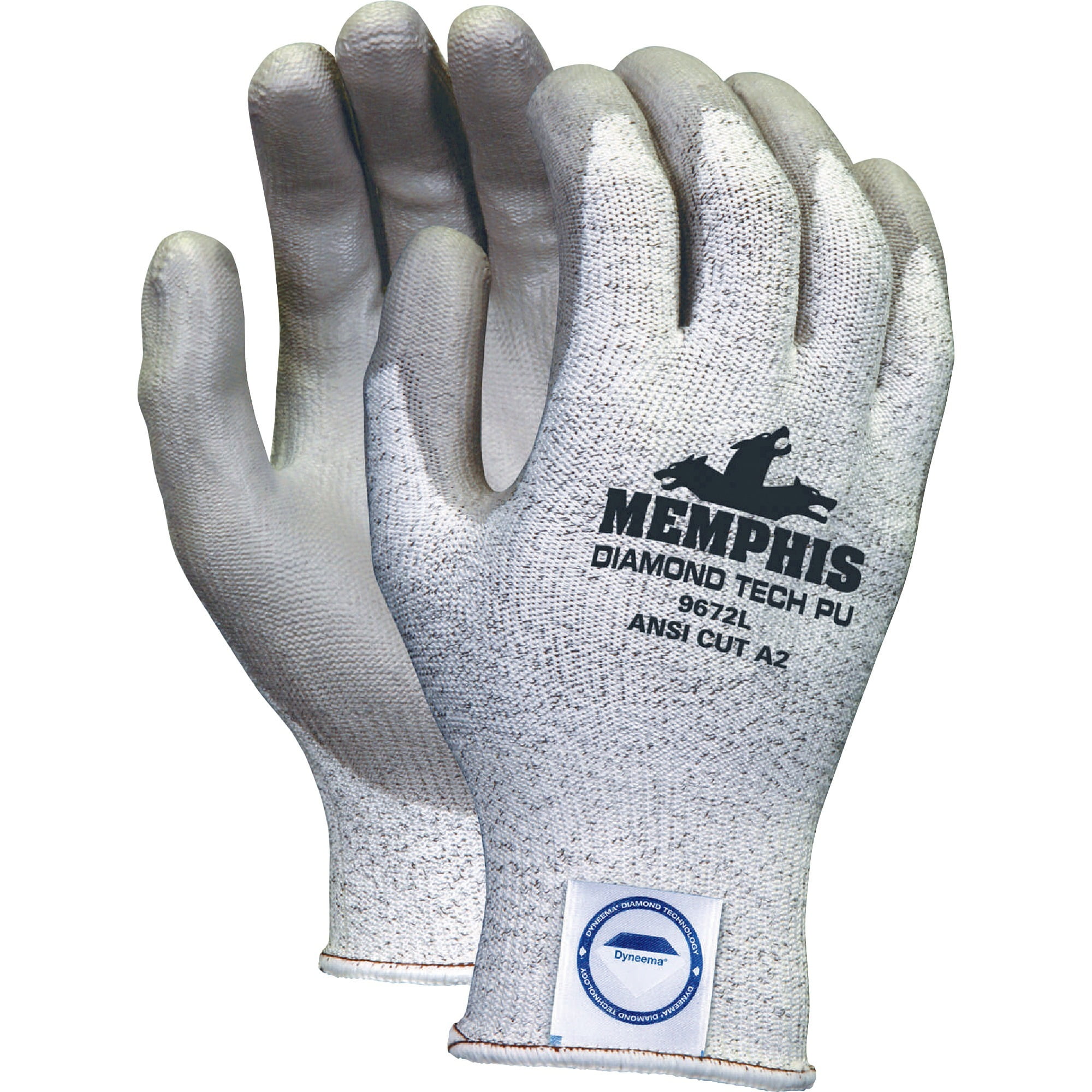 Memphis, MCSCRW9672L, Dyneema Dipped Safety Gloves, 2 / Pair, Gray