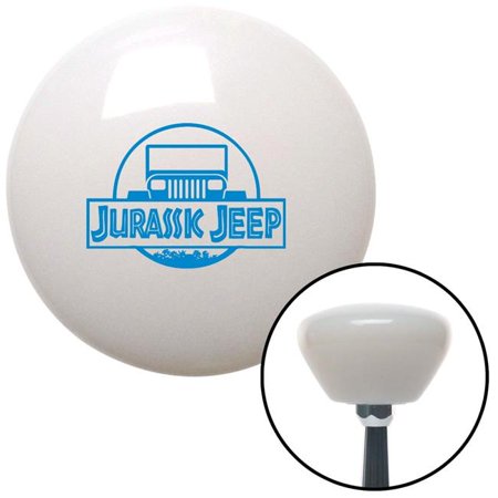 American Shifter Blue Jurassic Jeep White Retro Shift Knob with M16 x 1.5 Insert Shifter Auto Manual Brody