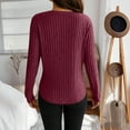 thumbnail image 5 of Posijego Womens V Neck Sweaters Knit Long Sleeve Solid Color Stretch Soft Lightweight Pullover Tunic Tops for Women, 5 of 9