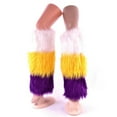 thumbnail image 4 of Vinsonshop Fuzzy Leg Warmers Brown Fuzzy Boot Covers Furry Boot Covers Leg Warmers 80s Women Fuzzy Leg Warmers Y2k Fluffy Boot Covers Cute Boot Socks White One Size, 4 of 4