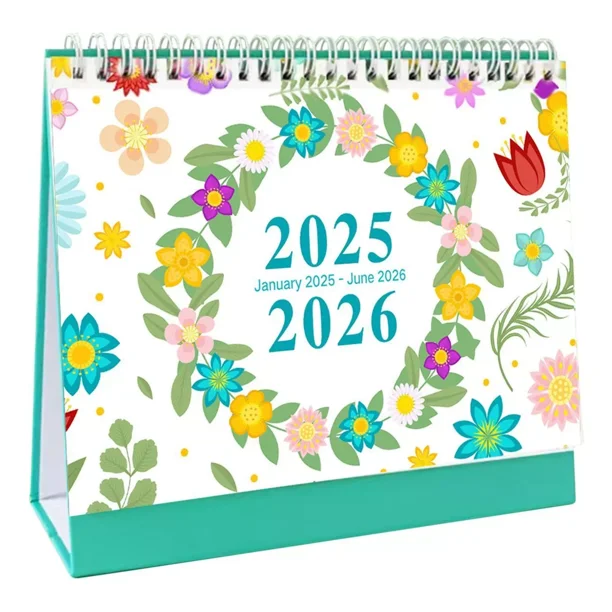 Calendario De Escritorio 2025 A 2026 Calendario Mensual Flor Walmart