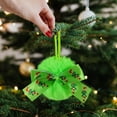 thumbnail image 4 of Lwlmwt Christmas Ornaments Balls, 6 Pack Plush Christmas Tree Hanging Baubles with Bow, Decorative Green Pendants for Bedroom, Living Room Holiday Party & Thanksgiving Decor, 4 of 9