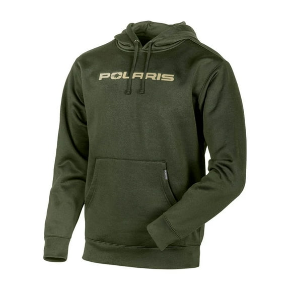 Polaris  Mens Green Staple Hoodie Warm Winter Drawcord Kangeroo Pocket Cuffed - Small 283307002