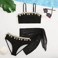 thumbnail image 6 of CAUYDY Children Girls Teen Girls Summer Swimsuit 2 Piece Bathing Suits Cute Bikini Tankini Sets with Cover Ups Beach Skirt for Kid 7T 8T 9T 10T 11T 12T 13T (Sizes 12-13 Years,H03-Black), 6 of 9
