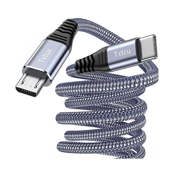 Quyaojz USB C to Micro USB Cable 2M, Nylon Braided USB C to Micro Charger Cable for Android Sync, Compatible with Samsung Galaxy S7/S5/J3/J5/J7, , HTC, LG