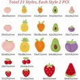 thumbnail image 2 of 42 parches termoadhesivos de frutas con temática de frutas y verduras, como melocotón, fresa, cereza, sandía, zanahoria y berenjena, bordados., 2 of 5