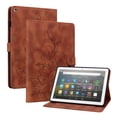 thumbnail image 2 of FJLBDE Case for Amazon Fire HD 8 Tablet (8th/7th/6th Gen, 2018/2017/2016), Embossed Flower PU Leather Flip Wallet Folio Stand Cover, Brown, 2 of 7