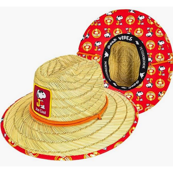 Peter Grimm Peanuts Cartoon Collection, Lifeguard Straw Sun Hats -Joe Cool (Junior)