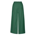 thumbnail image 3 of WIZUTIZ Sweatpants Women Comfy Casual Loose Wide Leg Pants Elastic Spandex High Waist 7/8 Length Palazzo Pants Solid Pleated with Pockets Palazzo Pants for Teen Girls Business Beach Green, 3 of 6
