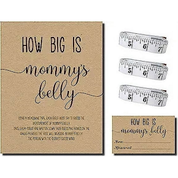 How Big is Mommy's Belly? Kraft (54 Pieces) Fun, Easy Baby Shower Game, Gender Neutral Unisex
