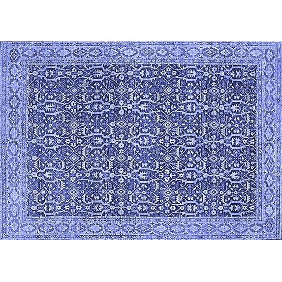 Ahgly Company Indoor Rectangle Oriental Blue Traditional Area Rugs, 8' x 12'