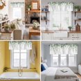 thumbnail image 5 of Retro Eucalyptus Leaves Kitchen Curtain Valances for Windows Farmhouse Short Curtains, Rustic Pastoral Botanical Rod Pocket Valance Curtain for Bedroom Cafe Living Room 54"x18", 5 of 8