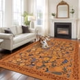 thumbnail image 2 of Boho Yellow Flowers Area Rugs 8'x10', Washable Small Throw Rugs for Living Room Patio, Spring Abstract Watercolor Floral Leaf Indoor Outdoor Rug Non-Slip Low Pile Carpet Runner Reversible Floor Mats, 2 of 8