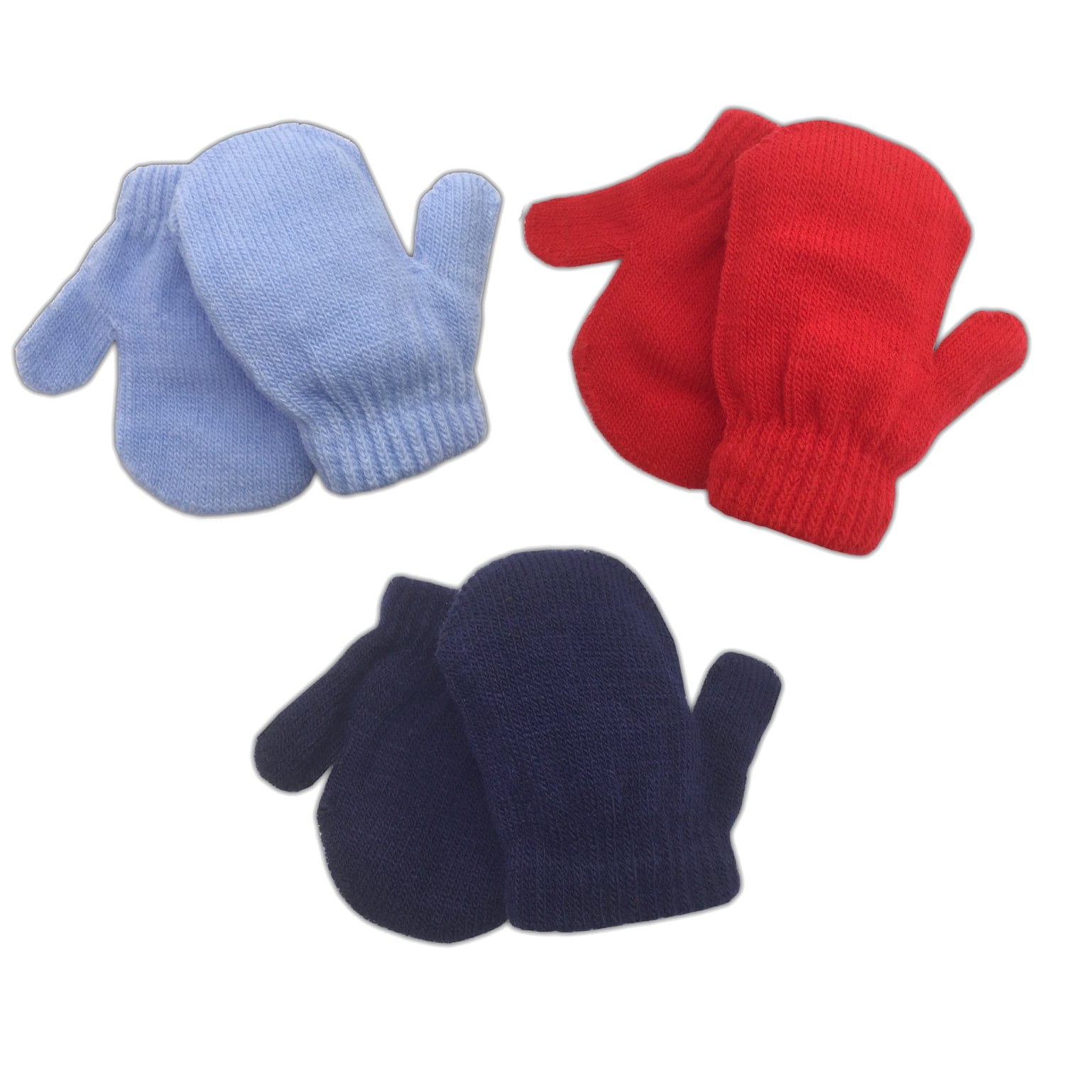 Unisex Newborn Baby Winter Fluffy Mittens With String White Gloves Size 0-6 M 