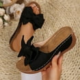 thumbnail image 2 of Hopeusnice Wedges Shoes for Women Trendy Non-Slip Breathable Soft Open Toe Sandals Women's Wedges Shoes Thick-Soled Wedge Heel PU Materials Summer Shoes Flexible Walking Shoes Black 41, 2 of 9