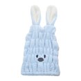 thumbnail image 2 of Honrane Hair Drying Cap Rabbit Ear Design Coral Fleece Winter Coldproof Adults Cute Absorbing Dry Hair Hat for Daily Use, 2 of 8
