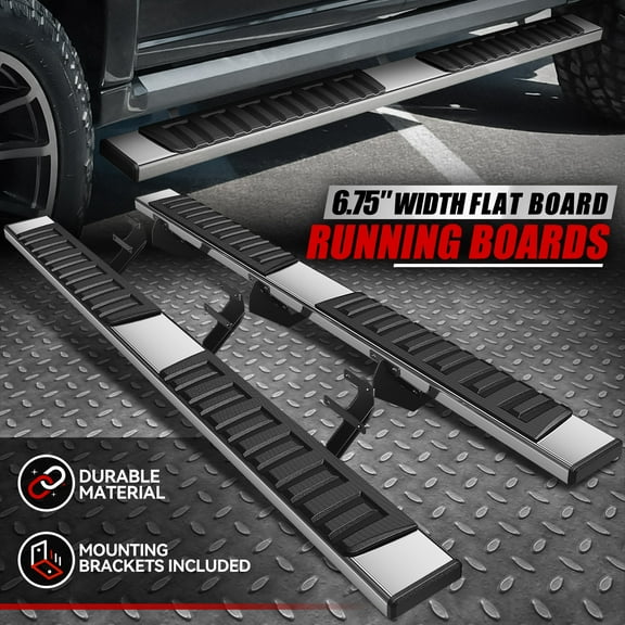 Nuvision for 15-24 Ford F150-F450 Super Crew Cab 6.75" Side Step Nerf Bar Running Boards