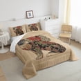 thumbnail image 3 of Manfei Bohemian Cat Full Size Comforter Sets,Japanese Kitten Bedding Comforter Set,Vintage Flowers Print Bedding Sets For Men Women,Ultra Soft Home Decor Reversible,3pcs, 3 of 8