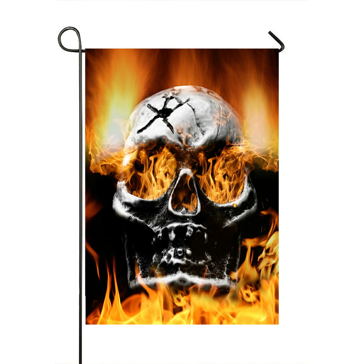 Eczjnt Very Scary Flaming Skull Concept Of Horror Garden Flag Outdoor Flag Home Party Garden Decor 28x40 Inch Walmart Com Walmart Com