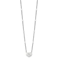 thumbnail image 2 of Sterling Silver Rhod-plated Mother of Pearl Heart 16in w/1in ext Necklace 16 Inches, 2 of 5
