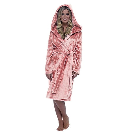 

BallsFHK Women Winter Plush Lengthened Shawl Bathrobe Home Clothes Long Sleeved Robe Coat