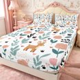 thumbnail image 5 of Manfei Cute Deer Queen Sheets 4 Pieces,Cartoon Flowers Queen Sheet Sets,1 Flat Sheet,1 Fitted Sheet and 2 Pillowcases, 5 of 6