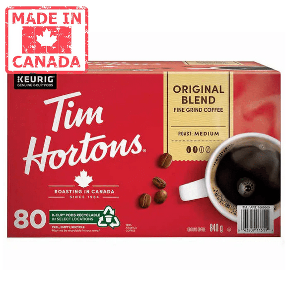 Tim Hortons Single-serve K-Cup Pods Original Blend, Pack of 80