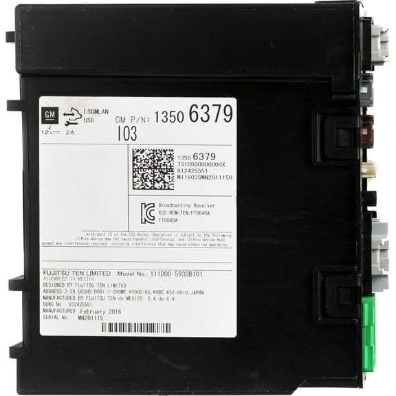 Restored 2016 Chevrolet Colorado GMC Sierra AMFM SAT Radio Unit Model Number 13506379 IO3 (Refurbished)