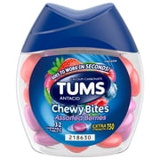 Tums Chewy Bites Heartburn Relief Chewable Antacid Tablets, Berry, 32 Ct