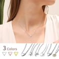 thumbnail image 3 of ChicSilver 925 Sterling Silver Necklace for Women, Simple Triangle Pendant Jewelry, Dainty Minimalist Silver Necklace Gift, 3 of 8