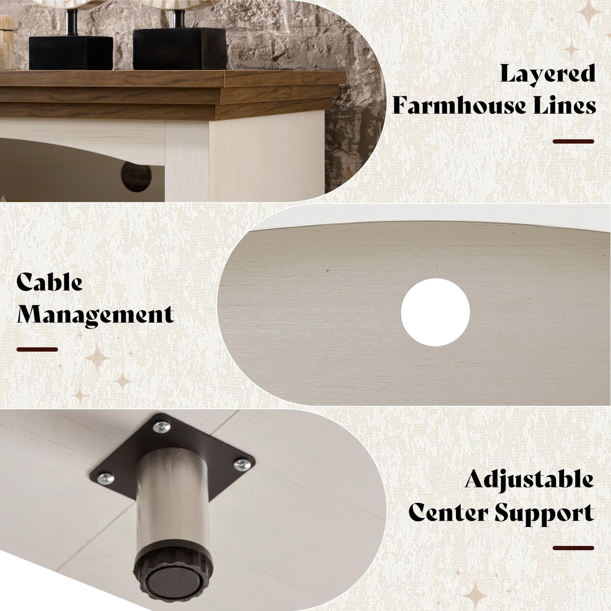 Merluxy 70" Fireplace TV Stand for TVs up to 80", Farmhouse Entertainment Center with 23" Electric Fireplace, Distressed White