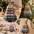 thumbnail image 4 of Layered Fabric Tree Ornament DIY Sewing Kit with Button & Hanging，8 Inch Christmas Tree Handmade Decor for Beginner Friendly Gift, 4 of 8