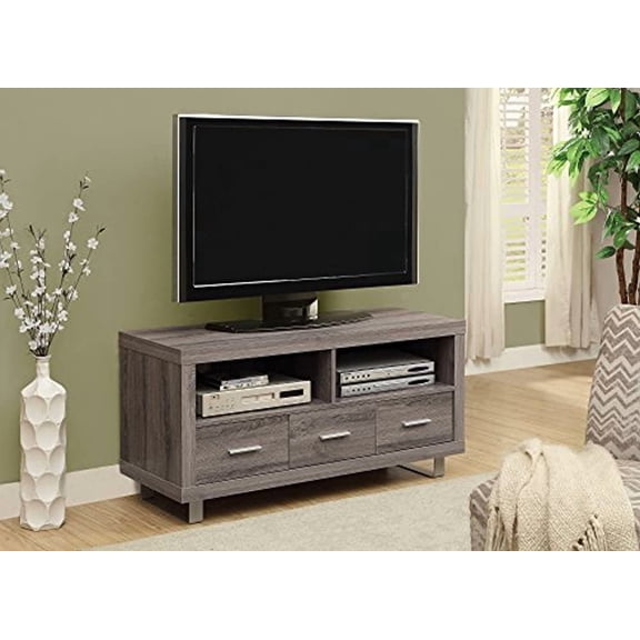 MONARCH - TV STAND - DARK TAUPE WITH 3 DRAWERS - FOR TV'S UP TO 50"L