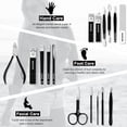 thumbnail image 2 of Manicure Set Professional Nail Clippers Pedicure Kit, 16 pcs Stainless Steel Nail Care Tools Grooming Kit with Luxurious Travel Leather Case for Thick Nails Men Women Gift (Black), 2 of 7