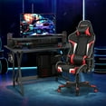 thumbnail image 4 of Goplus Gaming Computer Desk&Massage Gaming Chair Set w/Monitor Shelf Power Strip Red, 4 of 10