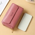 thumbnail image 6 of LONGshukeji Women Leather Wallet Crossbody Shoulder Bag with Double Zipper and Mobile Phone Purse with Shoulder Strap, 6 of 9