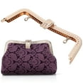 thumbnail image 4 of Cadre de Sac à Main en Métal DIY Fermoir à Baiser Verrou Rétro Poignée Embossée Accessoires de Quincaillerie 20cm Doré B01-027-00477, 4 of 5