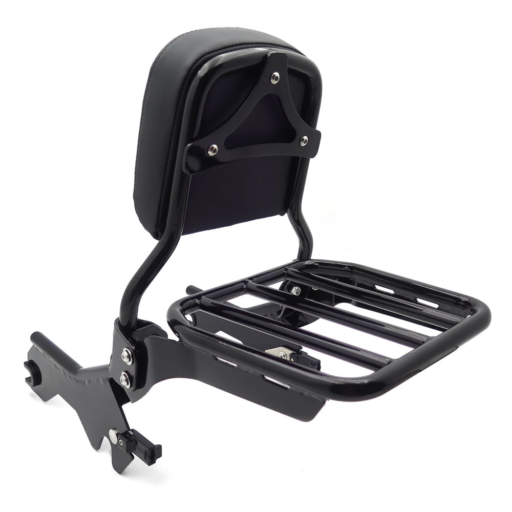 HTTMT Black Holdfast Sport Luggage Rack Sissy Bar Upright Black