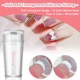 thumbnail image 3 of Estampador de uñas transparente con raspador, 2 piezas, sello de silicona para manicura francesa, juego de herramientas de estampado artístico para uñas, 3 of 4