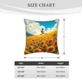 thumbnail image 4 of Fotbe Clear Sky Sunflower Pattern Velvet Decorative Throw Pillow Covers with Elegant Piping, Soft Plush Cushion Cover for Sofa, Bed, Car, Office-20"x20", 4 of 8