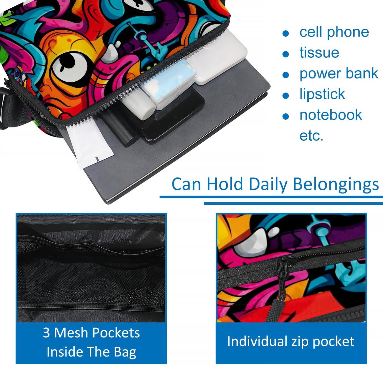 Graffiti Lightweight Adjustable Waist Bag Fanny Pack with Extension Strap - Unisex Fitness Running Belt