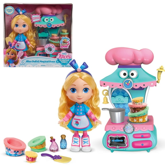 Disney Junior Alice’s Wonderland Bakery 10 Inch Alice & Magical Oven Playset with Doll and Accessories, Officially Licensed Kids Toys for Ages 3 Up, Gifts and Presents