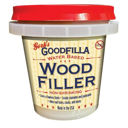 

Water-Based Wood & Grain Filler - Mahogany - 8 oz By Goodfilla | Replace Every Filler & Putty | Repairs Finishes & Patches | Paintable Stainable Sandable & Quick Drying