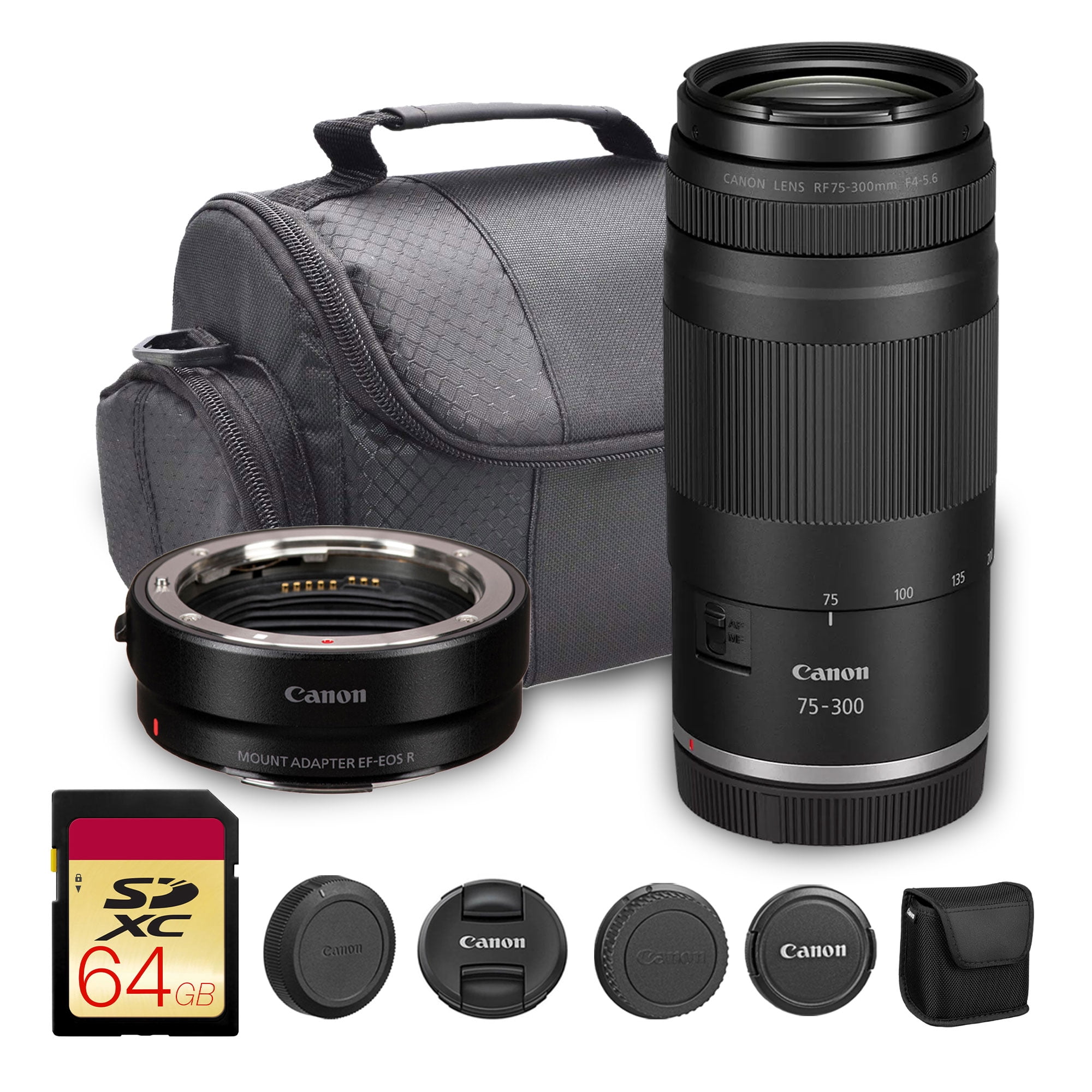 Canon EF 75-300mm f/4-5.6 III Zoom Lens Bundle for DSLR Cameras